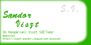 sandor viszt business card